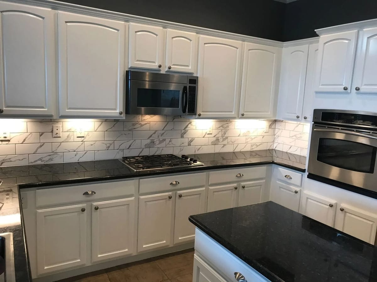 Professional kitchen cabinet painting transformation by Mark Anthony Painting in Las Vegas